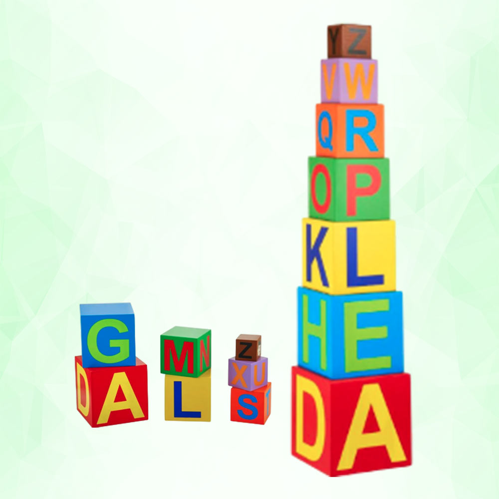 Premium Wooden Alphabet Tower Toy for Kids Learning and Play Manufacturers in Delhi