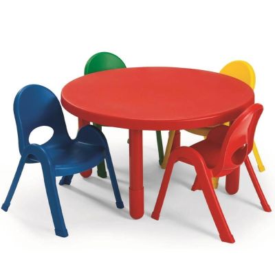 Solid Red Round Kids Table with Colorful Chairs Set Manufacturers, Suppliers in Hodal