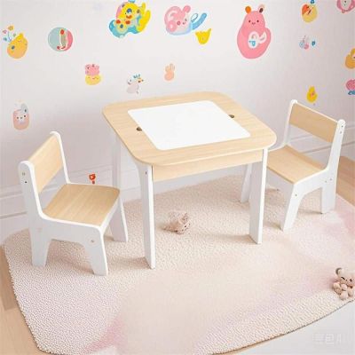 White Natural Finish Kids Wooden Table Chair Set for Play School Manufacturers, Suppliers in Chhapra