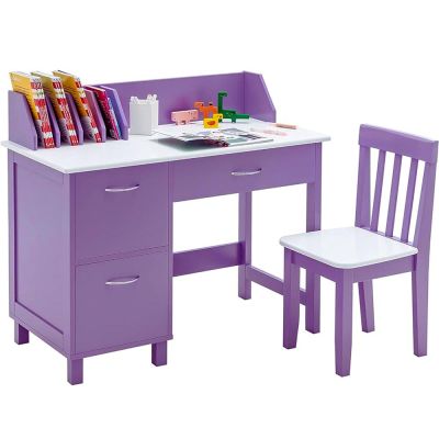 Wooden Kids Learning Table Set in Purple with Chair and Storage Features Manufacturers, Suppliers in Arwal