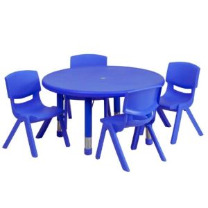 Blue Kids Table with Chairs Round Shape for Play Schools and Kids Rooms Manufacturers in Delhi