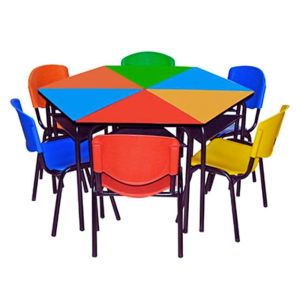 Durable Kids Round Table with six Chairs for Group Learning and Activities Manufacturers in Delhi