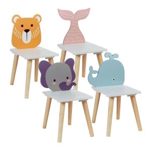 Kids Animal Shape Backrest Wooden Chair for Play School Use Manufacturers in Delhi