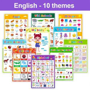 Kids English Learning Charts Set of Ten for Reading Memory and Language Skills Manufacturers in Delhi