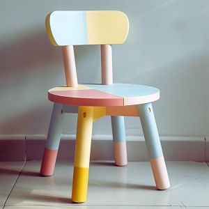 Kids Multicolor Wooden School Chair with Round Seat and Back Support Manufacturers in Delhi