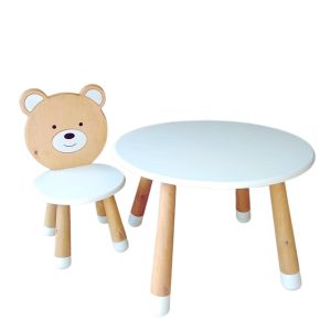 Kids Wooden Play School Chair and Round Table Set with Smooth Finish Manufacturers in Delhi