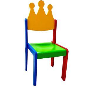 Kids Wooden School Chair Multicolor Crown Back Design for Nursery and Kids Room Manufacturers in Delhi