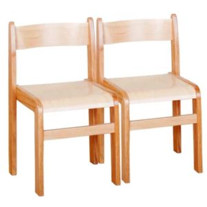 Kids Wooden School Chair Natural Finish with Flat Seat and Backrest Manufacturers in Delhi