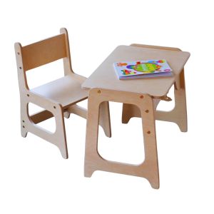 Natural Wood Montessori Kids Table and Chair Set Manufacturers in Delhi