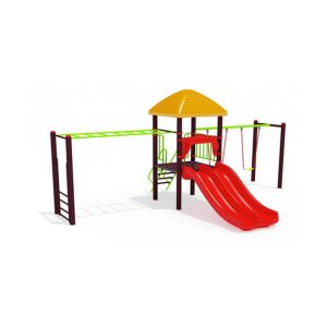 Outdoor Multiplay Station for Kids Multicolor Steel Frame with Double Slide Monkey Bars Swing Manufacturers in Delhi