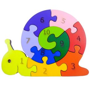 Snail Shape Wooden Number Puzzle Toy Multicolor Learning Play Manufacturers in Delhi