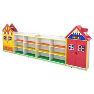 Townhouse Theme Kids Storage Shelves for Play School Manufacturers in Delhi