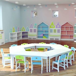 Trapezoidal Nursery Activity Table and Chair Set for Preschool Manufacturers in Delhi
