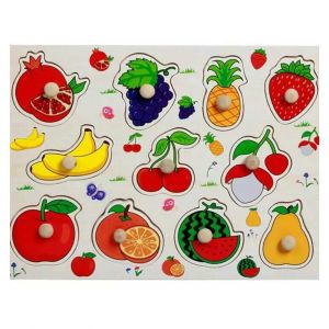 Wooden Fruits Puzzle Board Toy for Preschool Kids Apple Banana Orange Watermelon Manufacturers in Delhi