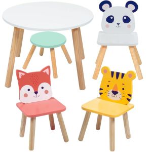 Wooden Leg Kids Table and Chair Set with Animal Graphics Manufacturers in Delhi